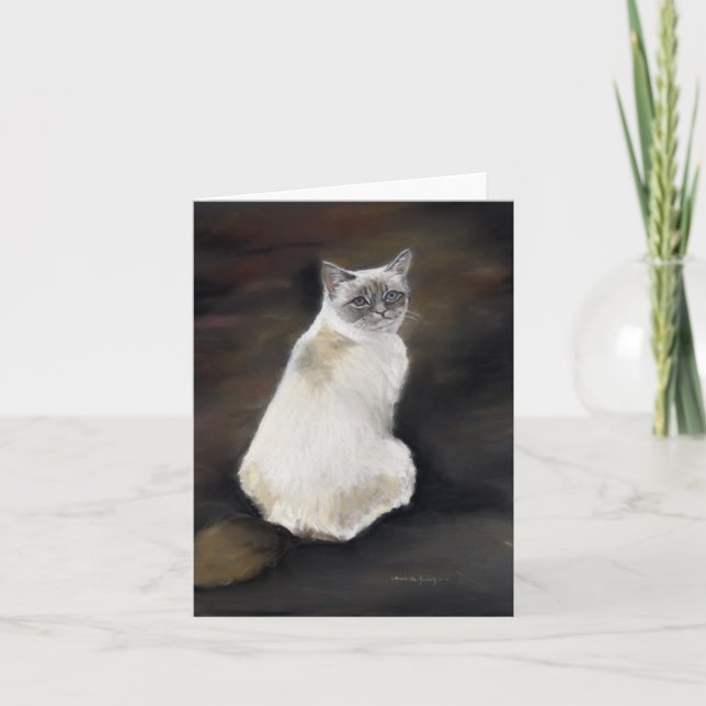 Tarjeta Rag Doll Cat Art Pastel Pintura Notecard (Anverso)
