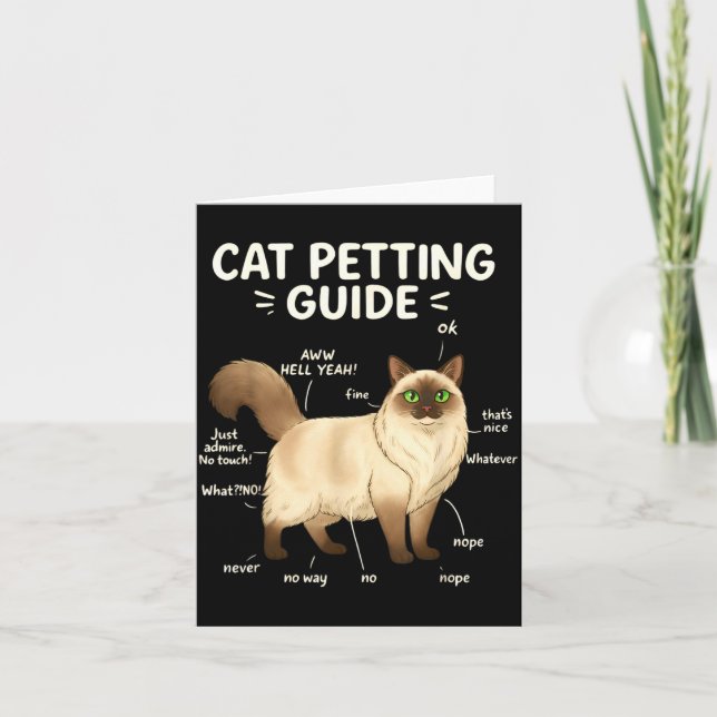 Tarjeta Ragdoll Cat Petting Guide Funny Cat Lover  (Anverso)