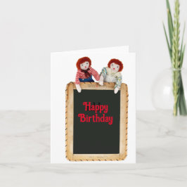 Tarjeta Raggedy Ann & Andy en pizarra para editar