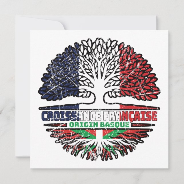 Tarjeta Raíces de árboles de Francia de origen vasco (Anverso)
