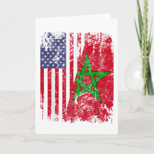 Tarjeta RAÍCES MARROQUÍES Media bandera americana BAND