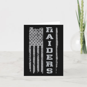 Tarjeta Raiders Nombra Bandera Eeuu Regalo Hombres Muchach
