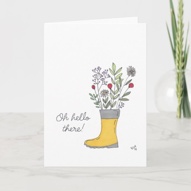 Tarjeta Rainboot Oh Hello There (Anverso)