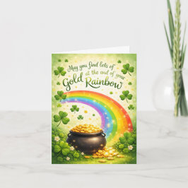Tarjeta Rainbow and Pot of Gold St. Patrick's Day Card