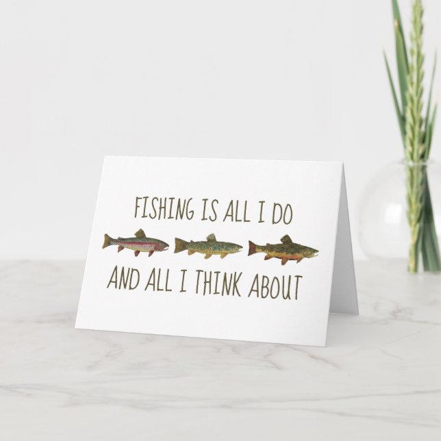 Tarjeta Rainbow Brown Brook Trout Fishing Quote (Anverso)