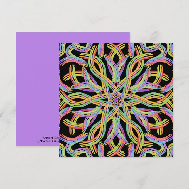 Tarjeta Rainbow Colored String Rope Pattern Art (Anverso / Reverso)