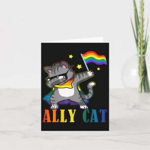 Tarjeta Rainbow Lgbt Lesbian Orgullo divertido gato Dabbin