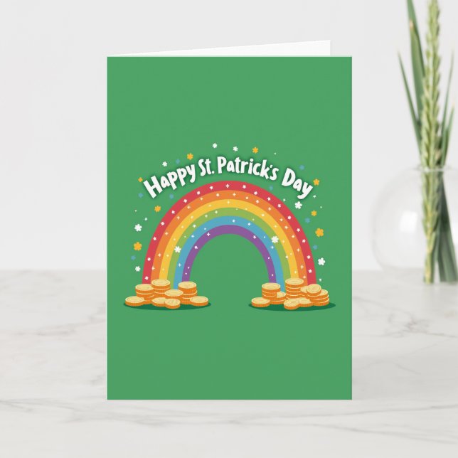 Tarjeta Rainbow Shamrock Pattern Card (Anverso)
