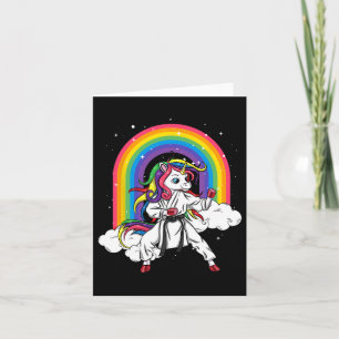 Tarjeta Rainbow Unicorn Karate Taekwondo Mma Judo Kids Gir