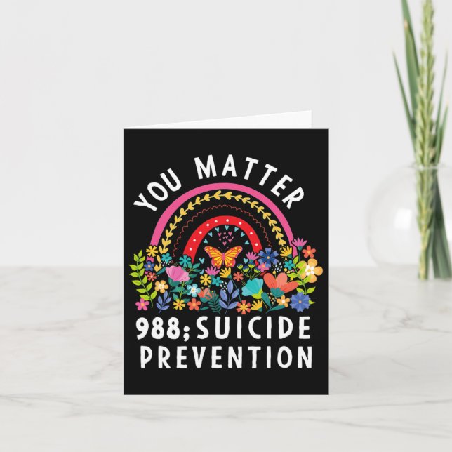 Tarjeta Rainbow You Problem 988 Suicide Prevention Awarene (Anverso)