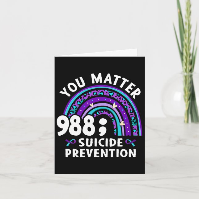 Tarjeta Rainbow You Problem 988 Suicide Prevention Awarene (Anverso)