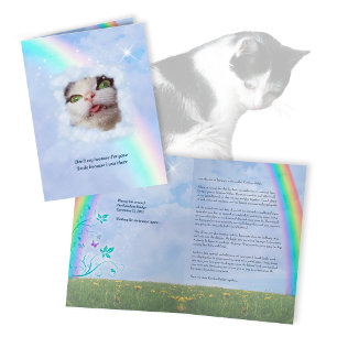 Tarjeta RainbowBridge Pérdida de Mascota con tu texto y fo