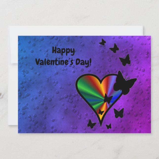 Tarjeta Rainbowheart and Butfly (Anverso)