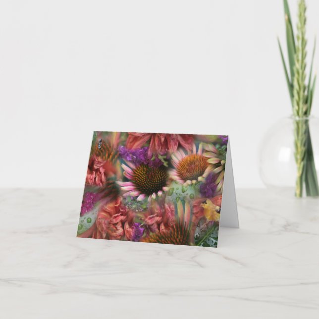 Tarjeta Raindropped florece notecard (Anverso)