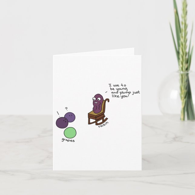 Tarjeta Raisin de abuelo en blanco (Anverso)