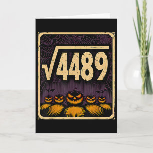 Tarjeta Raíz Cuadrada 4489 Calabaza de Halloween Chiste Ma