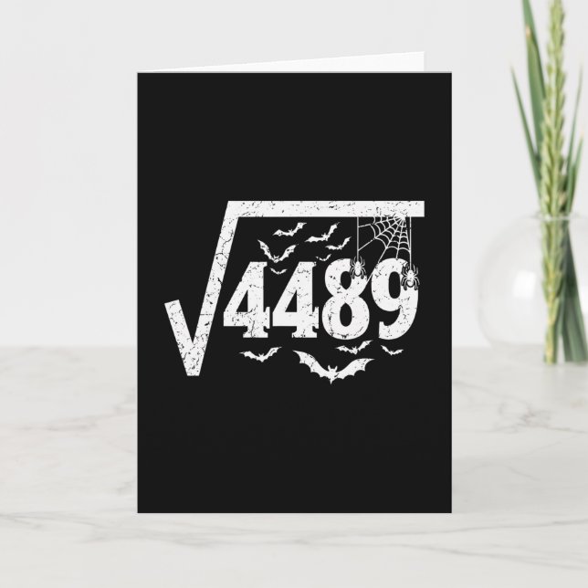 Tarjeta Raíz Cuadrada 4489 Funny Halloween Meme 67 Math Te (Anverso)