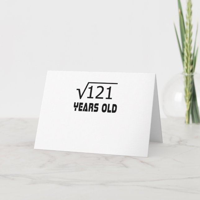 Tarjeta Raíz cuadrada de 121 11 años de edad 11º cumpleaño (Anverso)