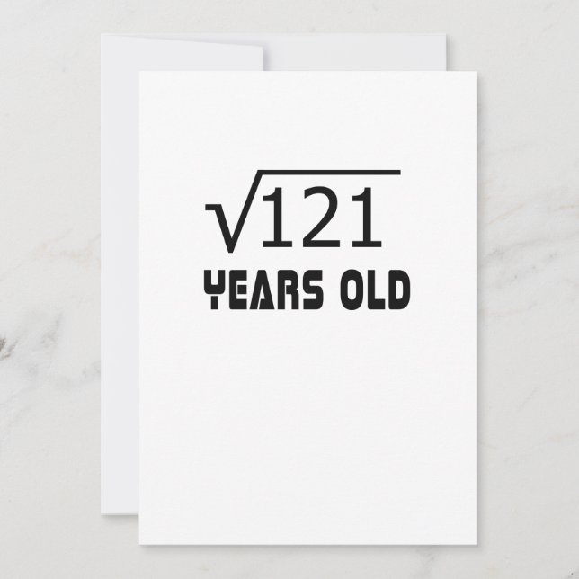 Tarjeta Raíz cuadrada de 121 11 años de edad 11º cumpleaño (Anverso)