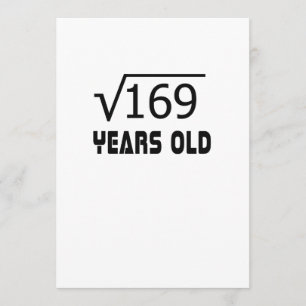 Tarjeta Raíz cuadrada de 169 13 años de edad 13º cumpleaño