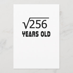 Tarjeta Raíz cuadrada de 256 16 años de edad 16º cumpleaño