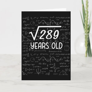 Tarjeta Raíz Cuadrada De 289 Cumpleaños 17 Regalos Para 17