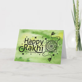 Tarjeta Rakhi feliz, Raksha Bandhan, verde