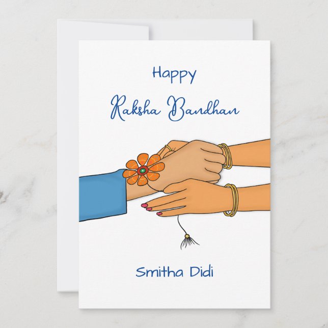 Tarjeta Raksha bandhan para la hermana, tarjeta Ra (Anverso)