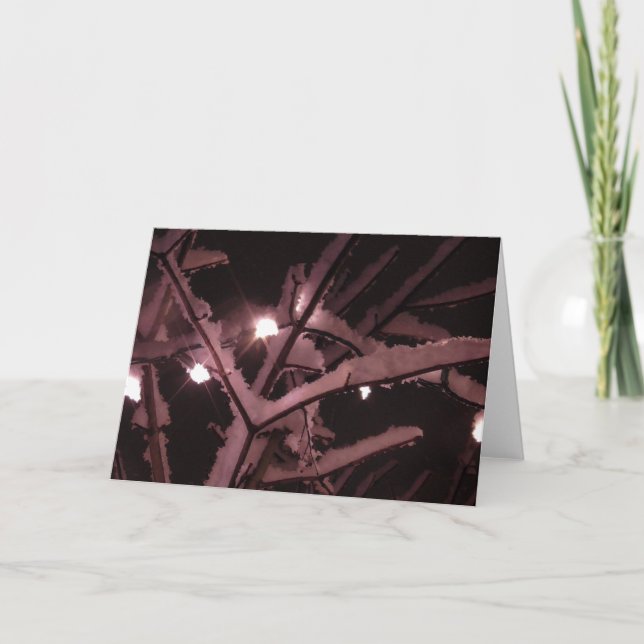 Tarjeta Rama de árbol de invierno con Navidades en blanco (Anverso)