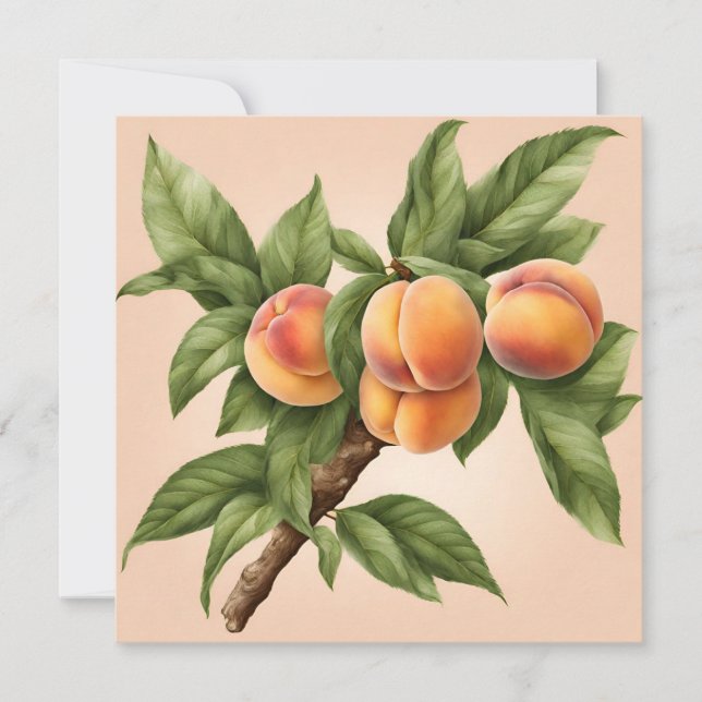 Tarjeta Rama de cosecha con Ilustracion de fruta de cáscar (Anverso)