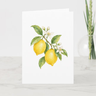 Tarjeta Rama de limón con flores