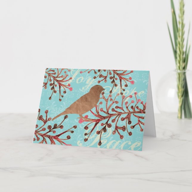 Tarjeta Rama del pájaro del arándano (Anverso)