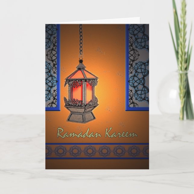 Tarjeta Ramadan Kareem, Fanoos y Windows Filigree (Anverso)