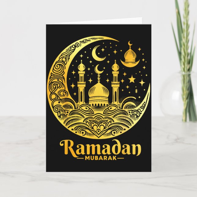 Tarjeta Ramadán Kareem Feliz Ayuno Ramadán Mubarak Islam (Anverso)