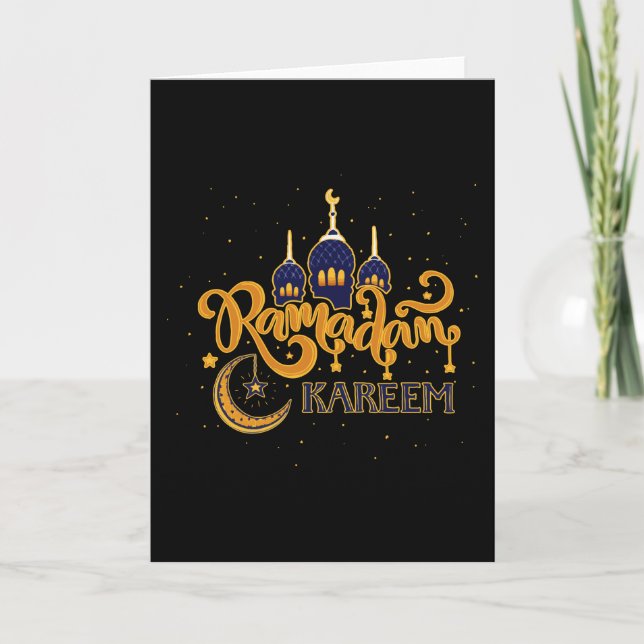 Tarjeta Ramadán Kareem Mubarak ayunando (Anverso)