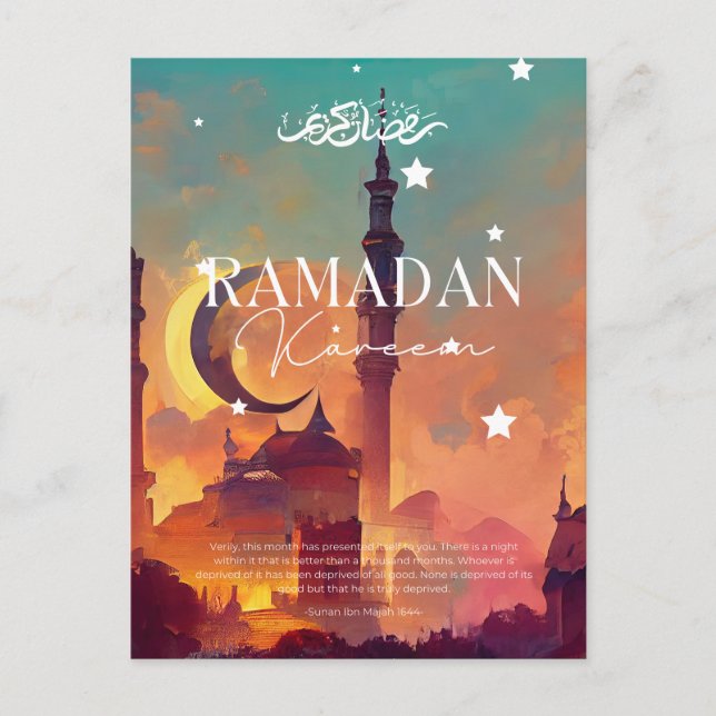 Tarjeta Ramadan Kareem Post (Anverso)