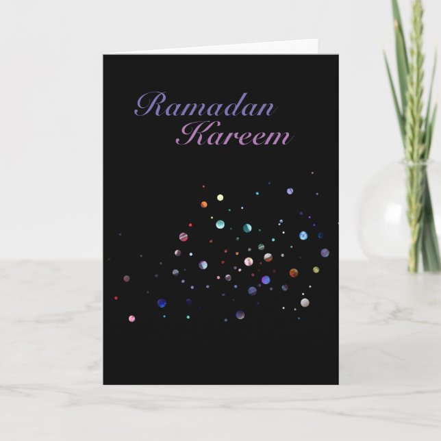 Tarjeta Ramadan Kareem Purpurina (Anverso)
