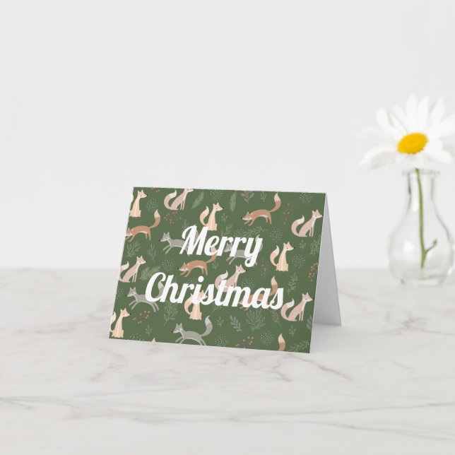Tarjeta Ramas de invierno de Fox impecables y patrón de ho (Planta pequeña)