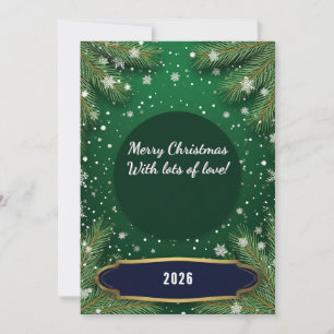 Tarjeta Ramas de Pino Verdes 🎄✨ Invierno Elegante Festivo