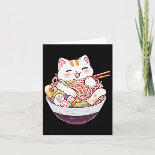 Tarjeta Ramen Cat Kawaii Neko Corte Anime Shirt Para Hombr