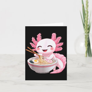 Tarjeta Ramen de Axolotl de Anime Kawaii 
