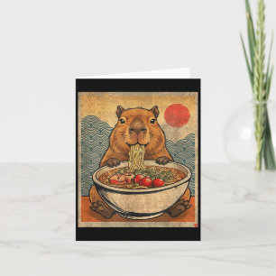 Tarjeta Ramen de carpincho japonés divertido gráfico kawai