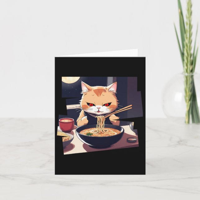 Tarjeta Ramen Kawaii Cat Anime 1 (Anverso)