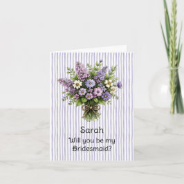 Tarjeta Ramo caprichoso de lavanda Propuesta de dama de ho