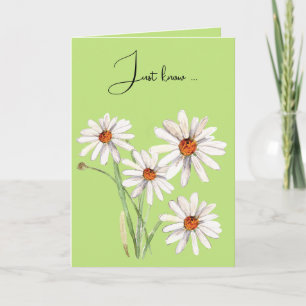 Tarjeta Ramo de acuarela de margaritas para pensar en ti