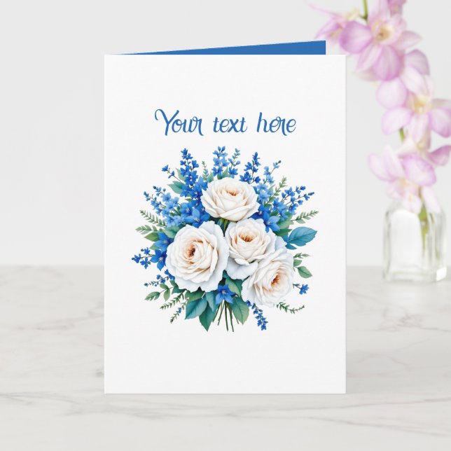 Tarjeta Ramo de boda elegante personalizable (Orquídea)