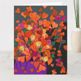 Tarjeta Ramo de Corazones Cumpleaños