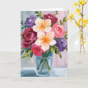 Tarjeta Ramo de flores Acuarela Pintura floral