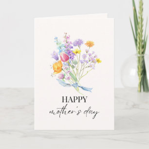 Tarjeta Ramo de flores coloridas personalizable para el dí