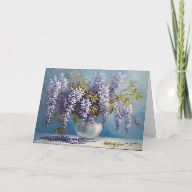 Tarjeta Ramo de flores de glicina  (Anverso)